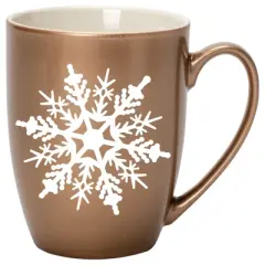 Elanze Designs Snowflake Bold Line Bronze 10 ounce New Bone China Coffee Cup Mug