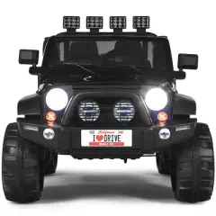 Costway 12V  Kids Ride on Truck 2 Seater  Electric Vehicle with Parental Remote Control LED Lights Music