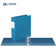 Davis Group 6pk 2" Premium Economy Round Ring Binders Turquoise Blue: Hard Cover, 400 Sheet Capacity, 2 Pockets, Polypropylene