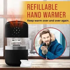 Maplefield Reusable Hand Warmers with 12 Hours of Lasting Heat - Reusable Heater & Fabric Pouch - Matte Finish (Matte Black)