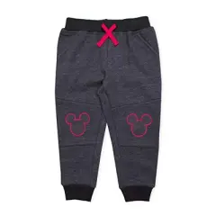 Disney Boy's Mickey Mouse Graphic Print Jogger Pants with Drawstring Waistband, 2 Piece Set for kids