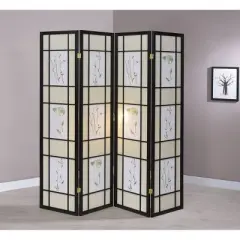 4 Panel Room Divider Border Cherry - Ore International
