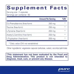 Pure Encapsulations Cognitive Aminos - Hypoallergenic Supplement for Cognitive Function Support - 120 Capsules