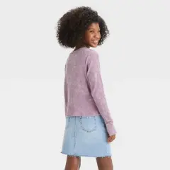 Girls' Long Sleeve Button-Down Waffle Shirt - art class&trade;