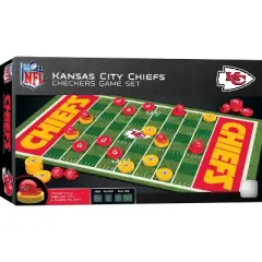 MasterPieces Officially licensed NFL Kansas City Chiefs Checkers Board Game for Families and Kids ages 6 and Up