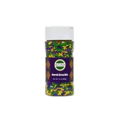 Mystic Sprinkles Mardis Gras Mix Jimmies Sprinkles 3oz Bottle