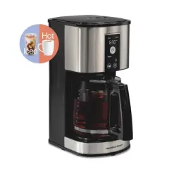 Hamilton Beach 12Cup Programmable Hot & Iced Coffee Maker 49620: Electric Drip Machine, 950W, Dishwasher-Safe Parts