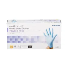 4.5C Confiderm McKesson Nitrile Exam Glove Blue Textured Fingertips
