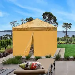 InstaHibit Set of 4 Sidewall Fits 10x10ft Canopy Tent with Zipper UV30+ Outdoor Party Yellow