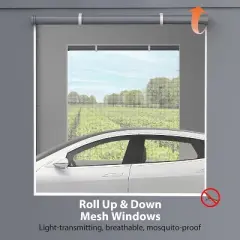 Heavy-Duty Metal Carport Garage with PE Cover and Steel Frame, Outdoor Shed for Cars, Trucks & Boats, Featuring 4 Doors and Mesh Ventilation Windows