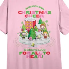 Elf "Christmas Cheer" Women's Pink Short Sleeve Sleep Shirt
