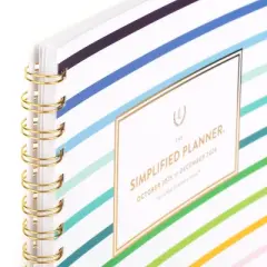 AT-A-GLANCE Emily Ley Large 2025-2026 Weekly/Monthly 11"x9.375" Printed Poly Happy Stripe