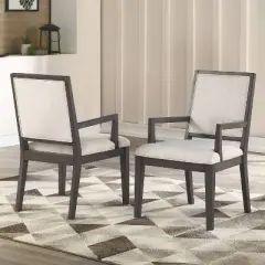 18" Set of 2 Mila Armchairs Washed Gray - Steve Silver