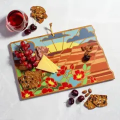 Totally Bamboo North Dakota Summer Stokes Cutting Board: Lightweight Bamboo, Multicolored, 16" x 9.75", Hand Wash