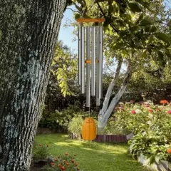 Woodstock Wind Chimes Signature Collection, Chimes of Olympos, 36'' Silver Wind Chime OWS
