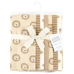 Hudson Baby Cotton Flannel Burp Cloths, Brave Lion 7-Pack, One Size