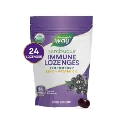 Nature's Way Sambucus Immune Lozenges with Elderberry, Zinc and Vitamin C - 24ct