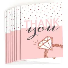 Big Dot of Happiness Bride Squad - Rose Gold Bridal Shower or Bachelorette Party Thank You Cards (8 count)
