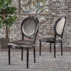 Set of 2 Leroy Traditional Dining Chair Gray - Christopher Knight Home