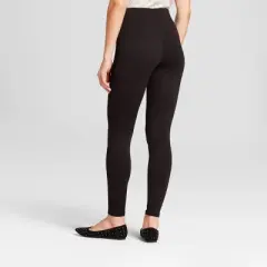 Women's High Waist Ponte Leggings - A New Day Black