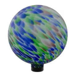 Northlight 10&rdquo; Blue and Green Brush Strokes Outdoor Glass Garden Gazing Ball