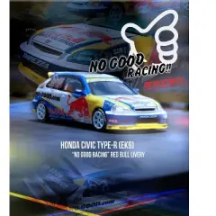 Honda Civic Type-R (EK9) RHD (Right Hand Drive) "No Good Racing" Red Bull Livery 1/64 Diecast Model Car by Inno Models