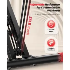 FEIERDUN Squat Assist Trainer, 330lbs Foldable with Adjustable 4 Resistance Bands