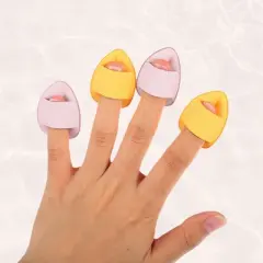 Unique Bargains Fingertip Powder Puff Beauty Makeup Tools Multicolored 10 Pcs