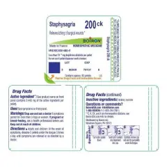 Staphysagria 200CK by Boiron Homeopathic Single Medicine For First Aid  -  80 Pellet