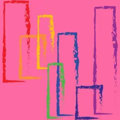 Design By Humans Rainbow Rectangles Abstract By Racerback Tank Top