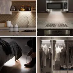 Insten Ultra Thin 37-LED Under Cabinet Light, Motion Sensor Operated, USB Rechargeable Closet Counter Lighting, Wireless Stick on Lights up Anywhere