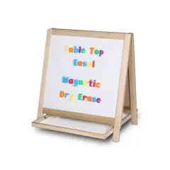 Crestline Products Magnetic Table Top Easel White Dry Erase/Black Chalkboard, 19.5"H x 18"W