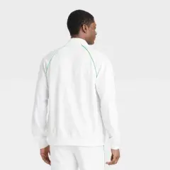 Houston White Adult Lightweight Tricot Piping Bomber Jacket - White