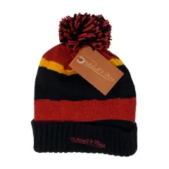 NBA Knit Beanie - Miami Heat, Striped, Cuffed with Pom