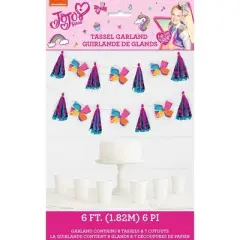 JoJo Siwa 6' Foil Tassel Party Garland: Birthday Decorations, Multicolor, Nickelodeon Licensed, Kids Party Supplies