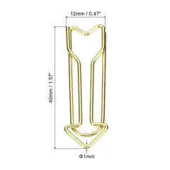 Unique Bargains Arrow-Shaped Metal Prevent Tearing Pages Home Office Paper Clip 20 Pcs