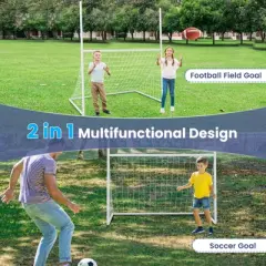Costway 2 in 1 Football Training Equipment w/ 4 Ground Stakes 18 Bungee Ropes for Park