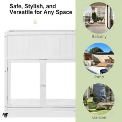 Hrinhom 35.4"W Compact Garden Greenhouse with Wheels