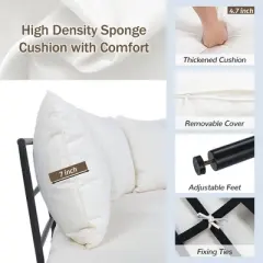 Patio Half- Moon Curved Outdoor Furniture Sofa Set with Coffee Table, Padded Seats and Backrest Cushions for Garden