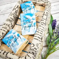 Sparkle and Bash 60 Pack Funeral Facial Tissues for Guests, Pocket Size Memorial Service Favors, In Loving Memory