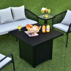 Costway 32'' Patio Fire Pit Table Propane Heater 40,000 BTU w/CSA Certification