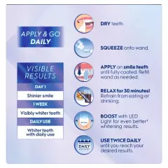 Crest Whitening Emulsions Leave-on Teeth Whitening Treatment with Hydrogen Peroxide & LED Accelerator Light - 0.63oz