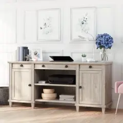 Hammond Storage Credenza Chalk Oak - Sauder