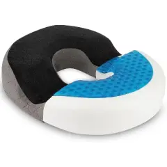 Healthy Spirit Gel Donut Pillow| Lifting Cushion | Donut Cushion for Tailbone, (Grey/Black Velvet)