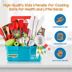 NutriChef Kids Cooking and Baking Supplies Gift Set with Storage Container, Complete Junior Chef Cooking Sets