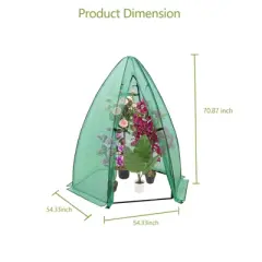 Portable Hexagonal Greenhouse for Outdoor Plants, Heavy Duty PE Cover, Zippered Door & Mesh Window, Plant Protection from Animals & Weather