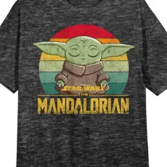 The Mandalorian Grogu With Book Crew Neck Short Sleeve Charcoal Heather Women's Night Shirt