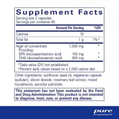 Pure Encapsulations EPA/DHA Vegetarian - Algae-Derived EPA and DHA to Support Cardiovascular Health and Daily Wellness - 120 Capsules*