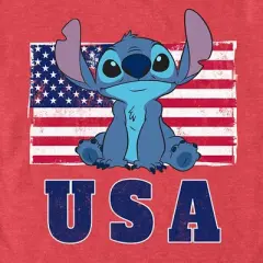 Men's Lilo & Stitch Distressed Red, White, and Blue T-Shirt
