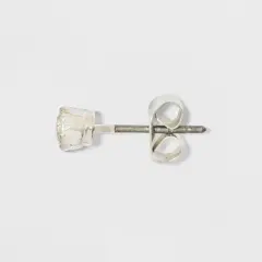 Cubic Zirconia Studs and Hoop Multi Earring Set 8pc - A New Day&trade; Silver